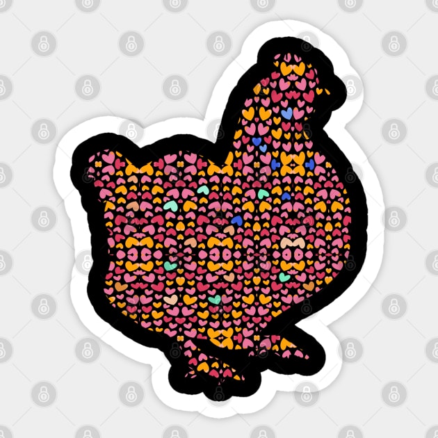 Abstract Chicken Art Crazy Chicken Lady Sticker by TeddyTees